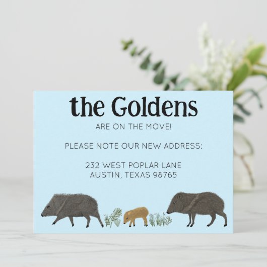 BEWEGENDE AANKONDIGING Javelina Familie Zuidwest (Staand voorkant)