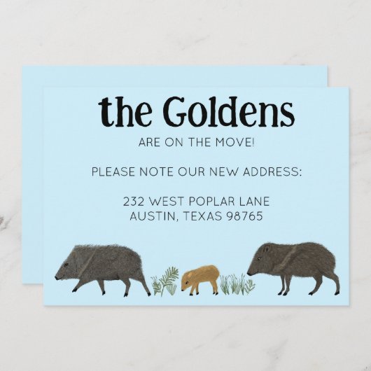 BEWEGENDE AANKONDIGING Javelina Familie Zuidwest (Voorkant / Achterkant)