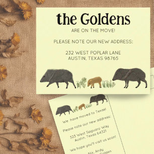 BEWEGENDE AANKONDIGING Javelina Familie Zuidwest Briefkaart