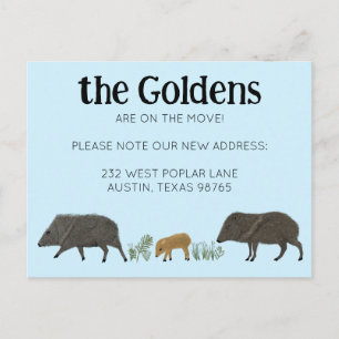 BEWEGENDE AANKONDIGING Javelina Familie Zuidwest Briefkaart