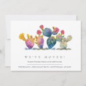 Bewegende Aankondiging Kaarten Waterverf Cactus (Voorkant)