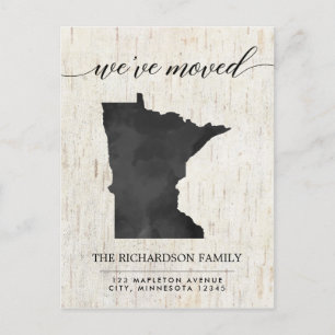Bewegende aankondiging, Minnesota rustieke staat Uitnodiging Briefkaart