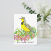 Bewegende aankondiging Montana Meadowlark Bitterro Briefkaart (Staand voorkant)