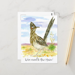 Bewegende aankondiging New Mexico Roadrunner Yucca Briefkaart