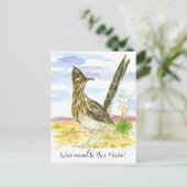 Bewegende aankondiging New Mexico Roadrunner Yucca Briefkaart (Staand voorkant)