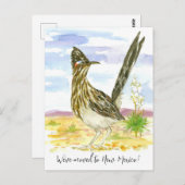 Bewegende aankondiging New Mexico Roadrunner Yucca Briefkaart (Voorkant / Achterkant)