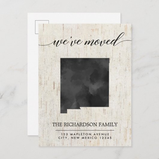 Bewegende aankondiging, New Mexico staat rustiek Uitnodiging Briefkaart (Voorkant / Achterkant)