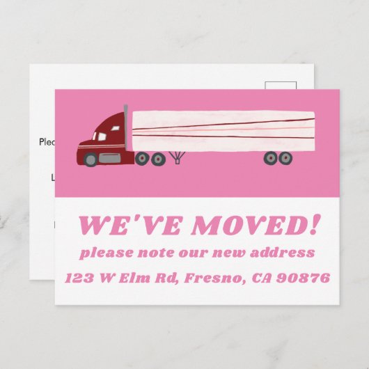 BEWEGENDE AANKONDIGING NIEUW ADRES Schattigee Truc Briefkaart (Voorkant / Achterkant)