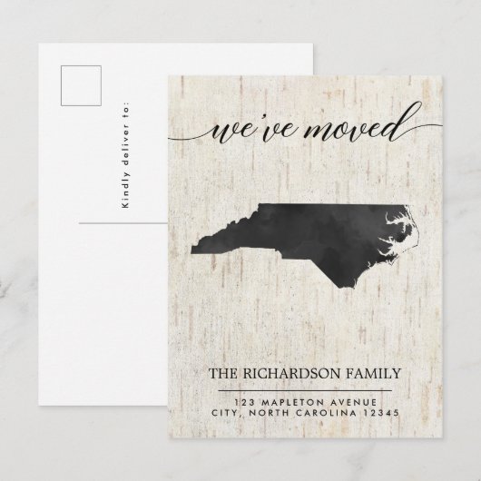 Bewegende aankondiging, North Carolina staat rusti Uitnodiging Briefkaart (Voorkant / Achterkant)