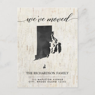 Bewegende aankondiging, Rhode Island staat rustiek Uitnodiging Briefkaart