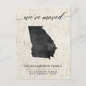 Bewegende aankondiging, rustieke staat Georgia Uitnodiging Briefkaart (Voorkant)