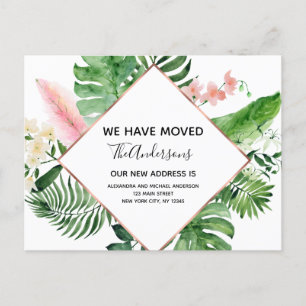 Bewegende Aankondiging Tropical Floral Waterverf