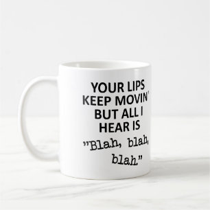Bewegende Lips Blah Blah Funny Mug Koffiemok