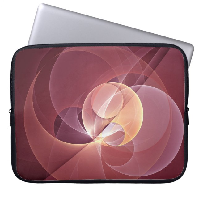 Beweging Abstract Moderne Wijn Rood Roze Fractal A Laptop Sleeve (Voorkant)