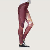 Beweging Abstract Moderne Wijn Rood Roze Fractal A Leggings (Rechts)