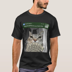 Beweging gedetecteerd voordeur kat meme t-shirt