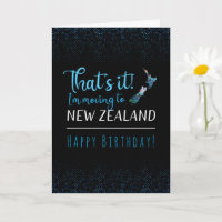 BEWEGING NAAR NIEUW-ZEELAND BIRTHDAAGSE KAART