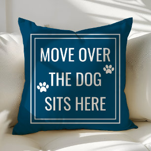 Beweging over de honden hier Funny Navy Blue Pet Kussen