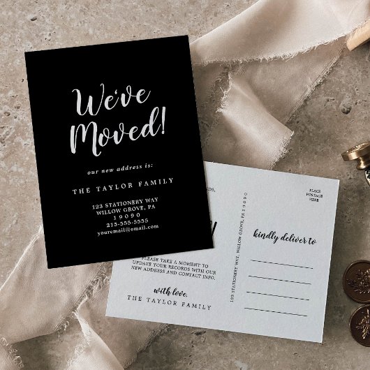 Bewegingen in penseelhoek aankondigingskaart