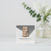 Bewegings- en opslagservices vierkante visitekaartje (Staand voorkant)