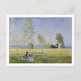 Beweide in de zomer bij Bezons door Monet Briefkaart