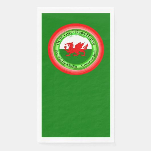 Bewerk bijpassende Welshe Draak St David's Dag Servet (Voorkant)