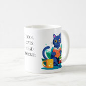 Bewerk naam Personaliseer Cool Cats Lees boeken Koffiemok (Voorkant rechts)