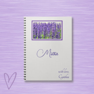 Bewerk namen, mooie lavendel tijdschrift, notitieboek