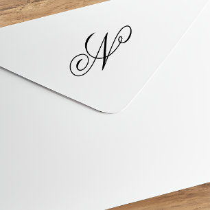 Bewerk ontwerp om fancy hoofdletter N monogram te Rubberstempel