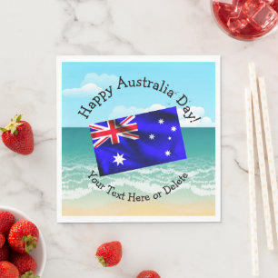 Bewerk tekst Gelukkige Australië Dag Vlag Oceaan S Servet