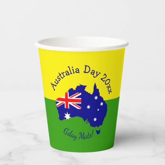 Bewerk Tekst Jaar Australia Day Papieren Bekers (Voorkant)