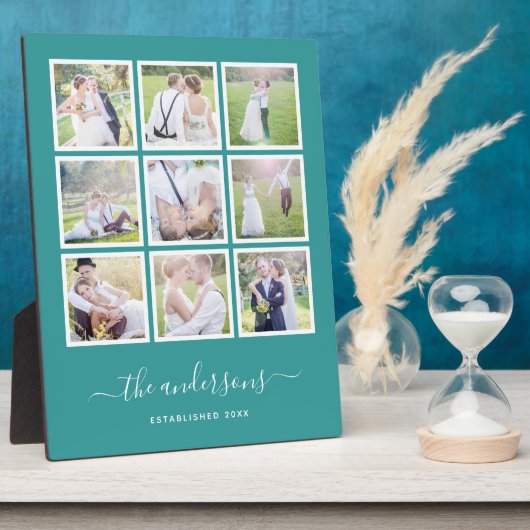 Bewerkbaar achtergrondkleur foto-collage-script fotoplaat (Zijkant)