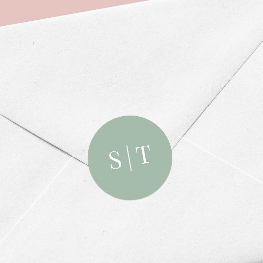 Bewerkbaar achtergrondkleurenmonogram ronde sticker