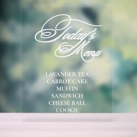 Bewerkbaar acryl voedsel menu teken bord (Neutraal)