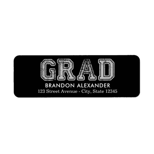 bewerkbaar Afstuderen bewerkbare kleur Etiket (Voorkant)