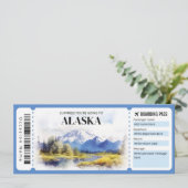 Bewerkbaar Alaska Boarding Pass Vliegticket Kaart (Staand voorkant)