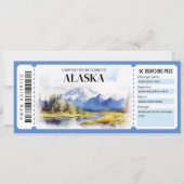 Bewerkbaar Alaska Boarding Pass Vliegticket Kaart (Voorkant)