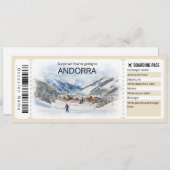 Bewerkbaar Andorra Vliegticket, Andorra Trip Kaart (Voorkant / Achterkant)