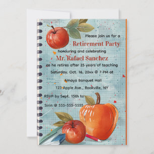 Bewerkbaar Appel Grafiekpapier Leraar Pensioen Kaart