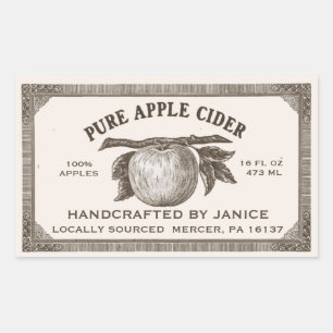 bewerkbaar Apple Cider Label Bruin en Ivoor