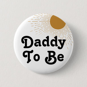 Bewerkbaar Baby shower papa om te zijn Ronde Button 5,7 Cm