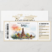 Bewerkbaar Bali Vliegticket, Bali Trip Kaart (Voorkant / Achterkant)