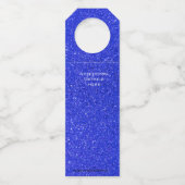 Bewerkbaar blauw Glitter-tabelnummer Flessenhanger (Achterkant)