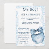 Bewerkbaar Blue Sprinkle-Baby shower Kaart (Voorkant / Achterkant)