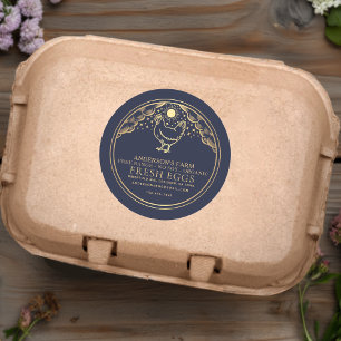 Bewerkbaar Blue Witchy Tarot Eggs Family Boerderij Ronde Sticker