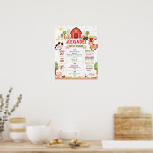 Bewerkbaar Boerderij Verjaardag Milestone Poster S (Keuken)