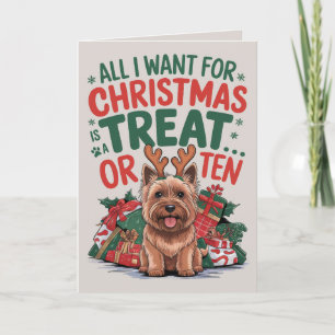 Bewerkbaar Cairn Terrier Funny Dog Christmas Kaart