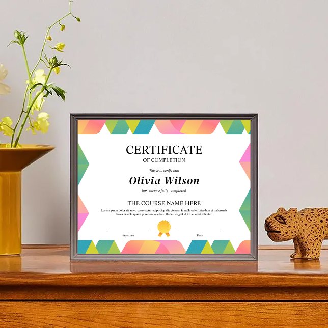 Bewerkbaar certificaat van voltooiing Cursus Award (Editable Certificate of Completion Course Award)