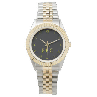 Bewerkbaar Classic Monogram Initiaal Horloge