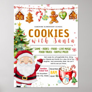 Bewerkbaar cookie met sante fondsenwervingsflyer poster